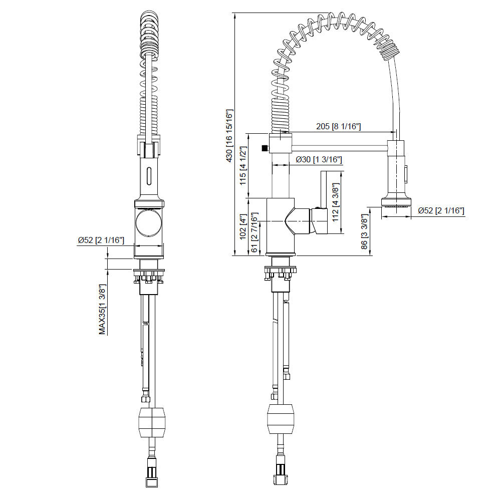 Accent Single Handle Mixer Tap with Pull-Down Spout - Chrome