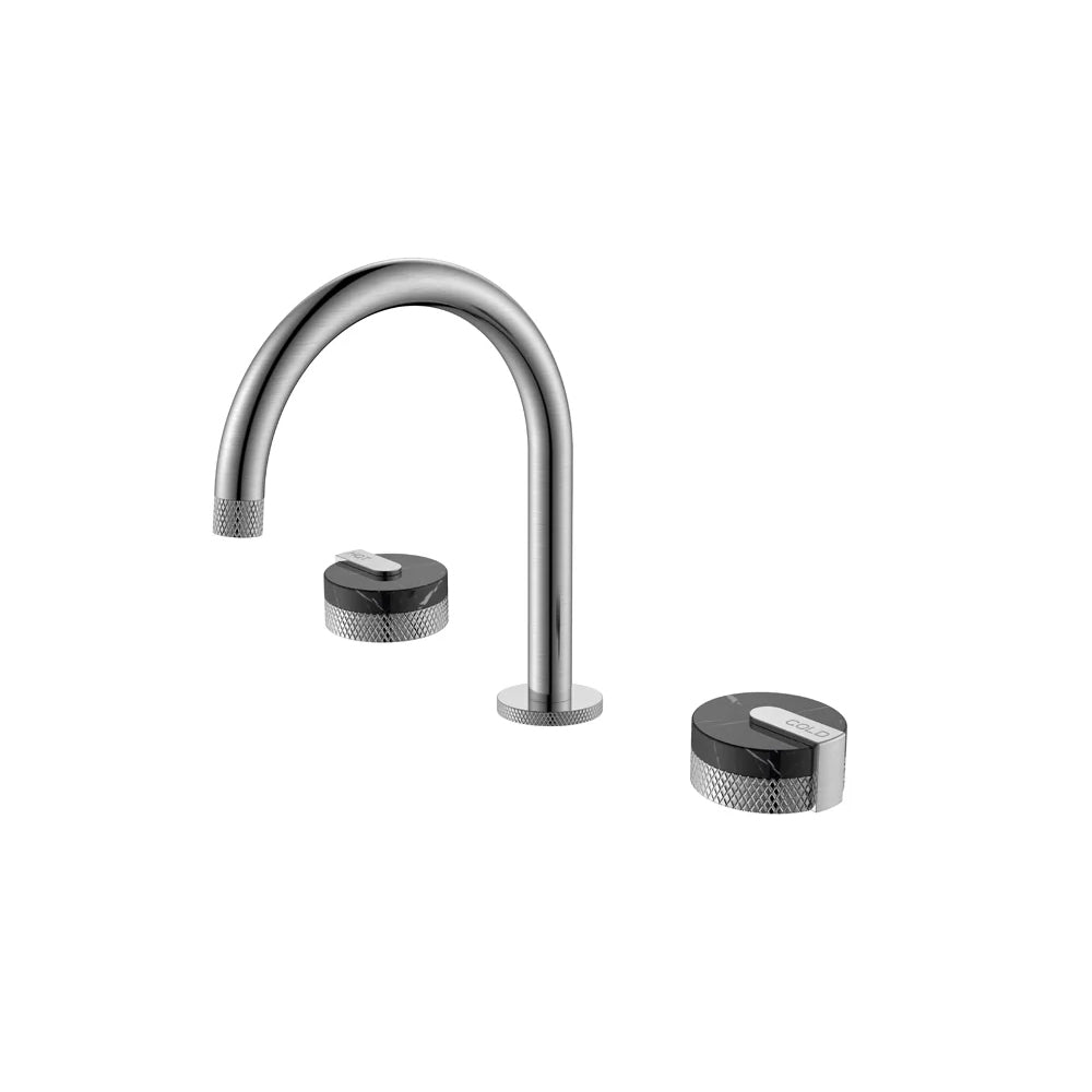 Accent Balle Deck Mounted Bathroom Mixer Tap - Brushed Nickel