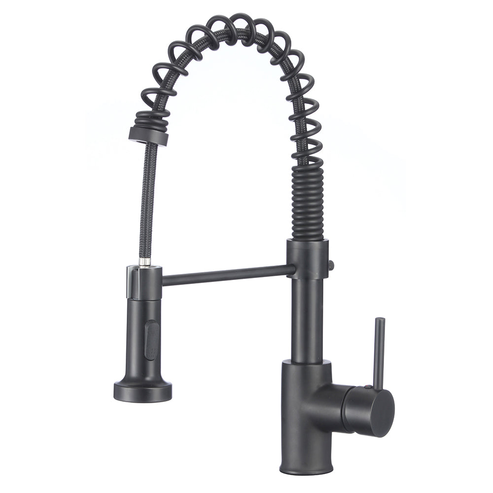 Accent Single Handle Mixer Tap with Pull-Down Spout - Matte Black